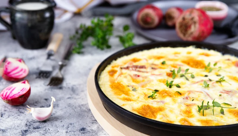 Quiche aux navets et roquefort