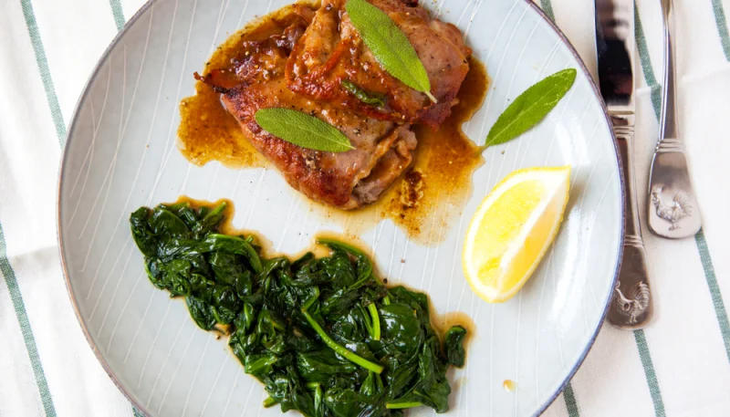 Saltimbocca à la sauge frite et au citron