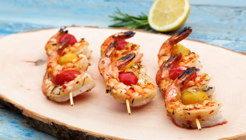 Brochettes de crevettes épicées