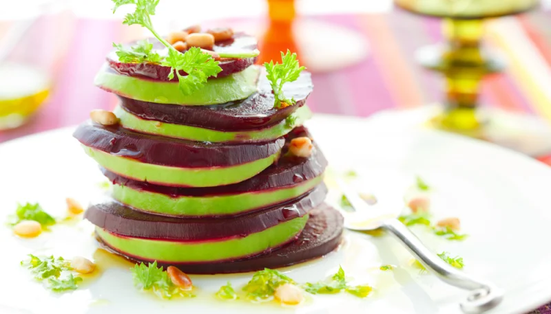 Millefeuille pommes betteraves