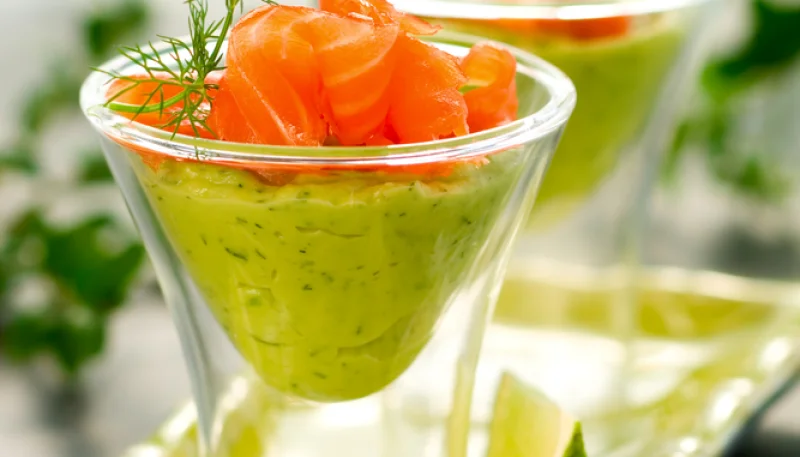 Verrines avocat saumon fumé