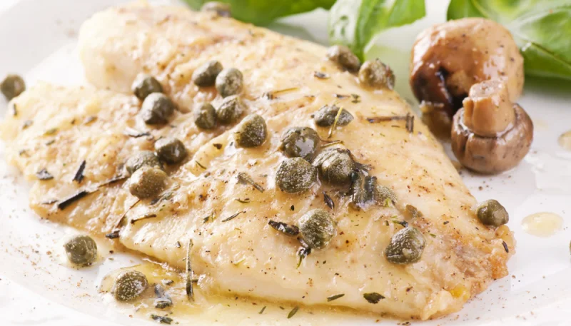 Cabillaud sauce moutarde et câpres