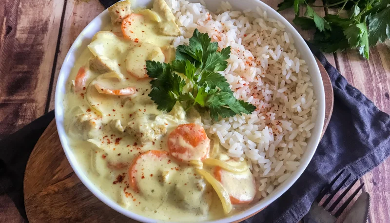 Poulet au curry léger