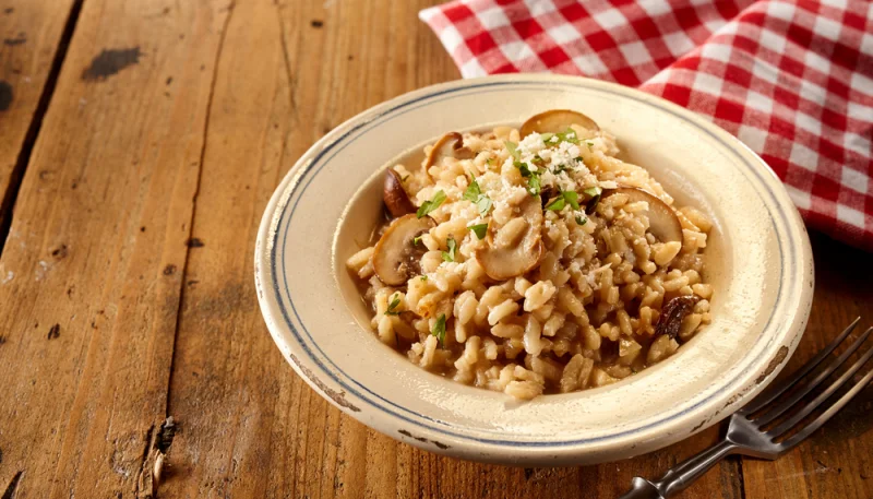 Riz aux champignons de Paris