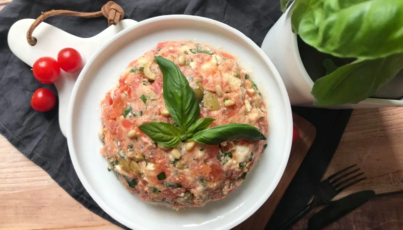 Tartare de tomate au chèvre