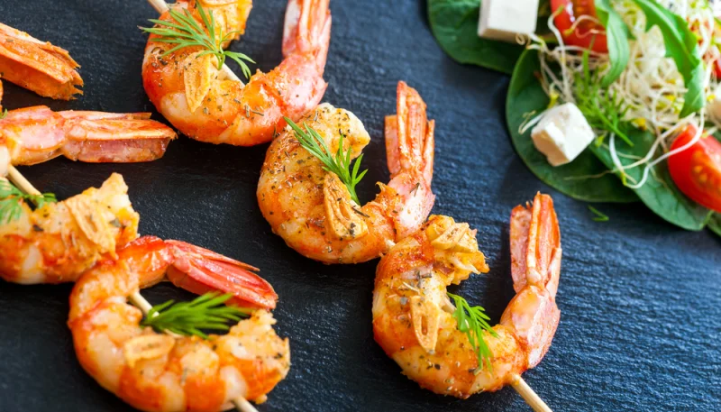Brochettes de crevettes