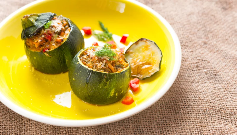 Courgettes farcies thon mozzarella