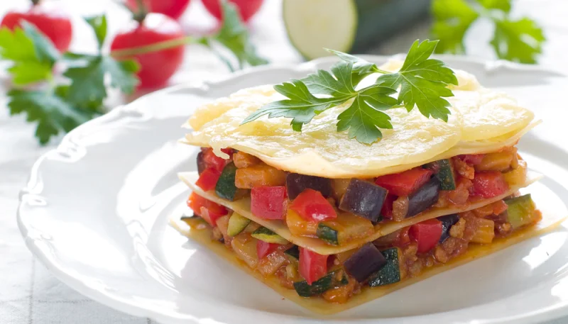 Lasagnes végétariennes aux légumes et feta