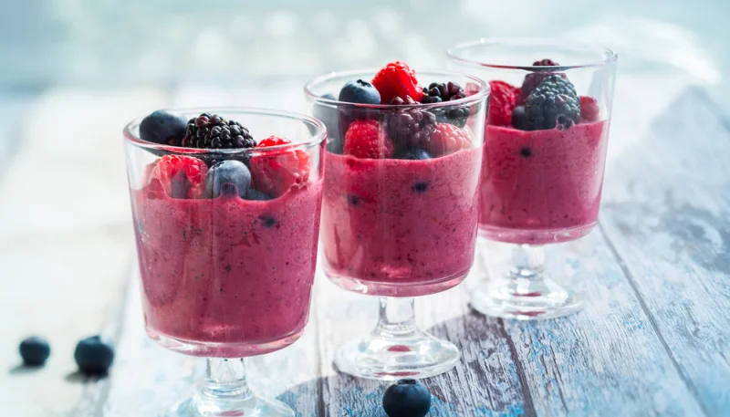 Mousse de fruits rouges au mascarpone