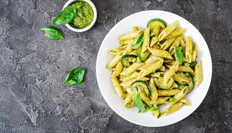 Penne au pesto d'épinards