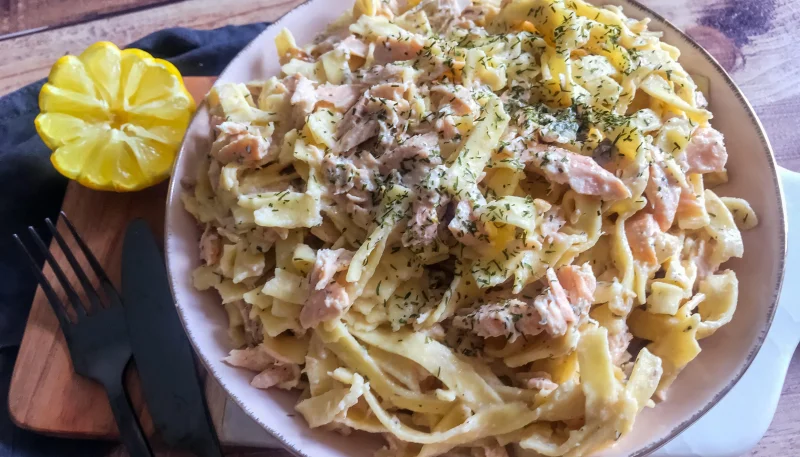 Tagliatelles au saumon légères