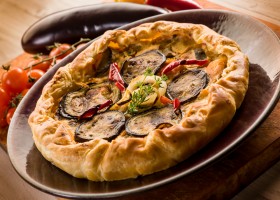 Tarte aubergines, tomates et parmesan
