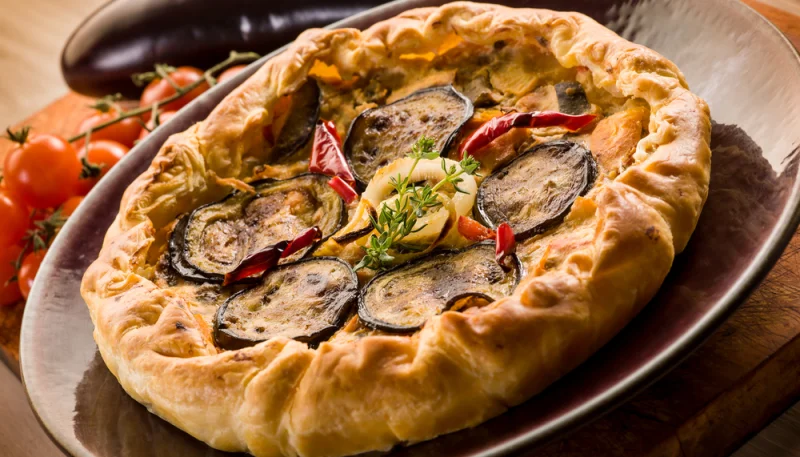 Tarte aubergines, tomates et parmesan