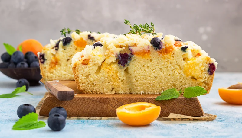 Gâteau myrtilles abricots
