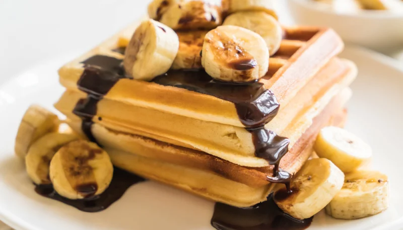 Gaufres express au chocolat et à la banane