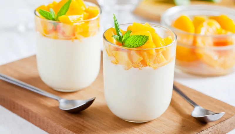 Panna cotta aux pêches
