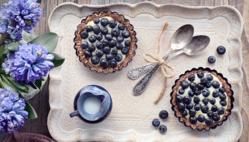 Tartelettes vanillées à la myrtille