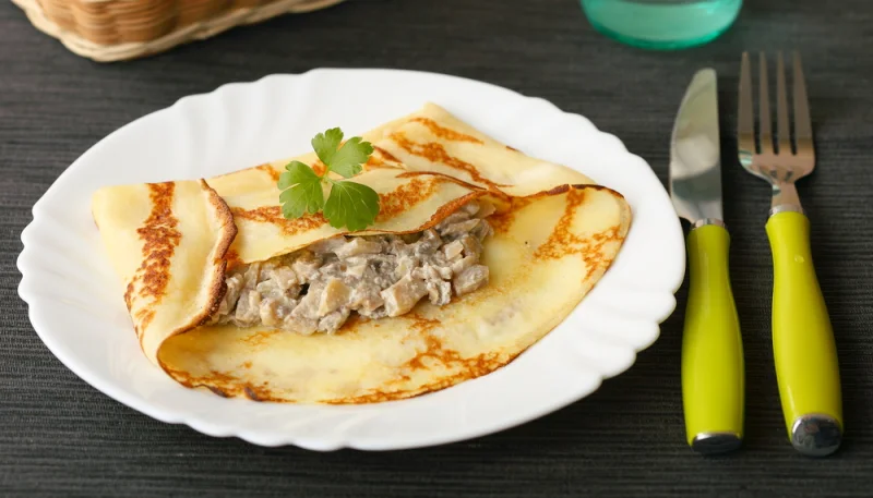 Crêpes aux champignons