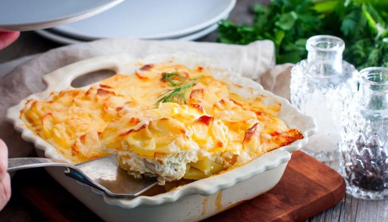 Gratin de pommes de terre au maquereau