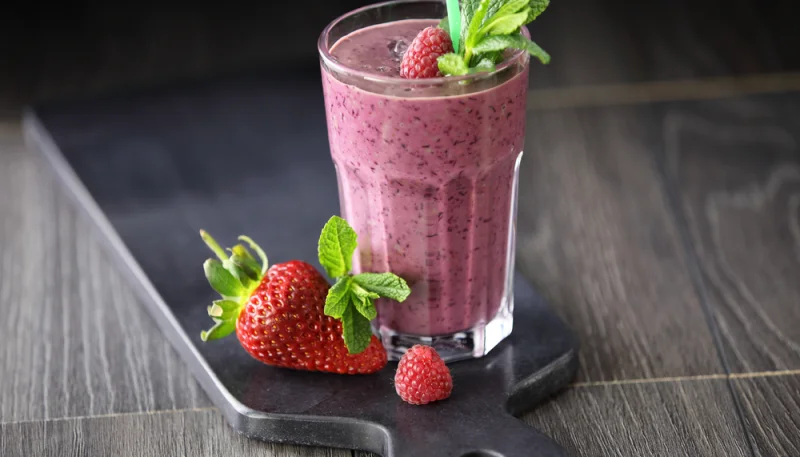 Milkshake aux fruits rouges