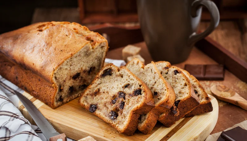 Banana bread avec pépites de chocolat
