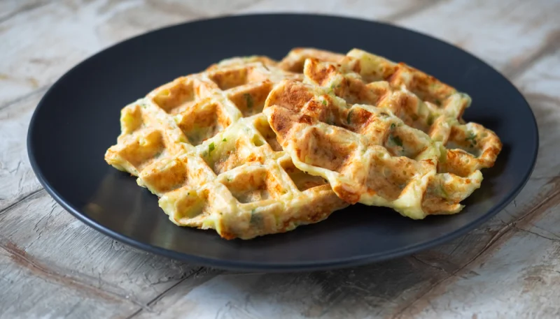 Gaufres salées au saumon