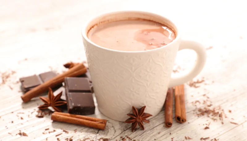 Chocolat chaud aux épices d'automne
