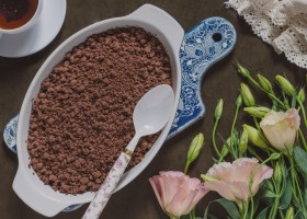 Crumble poire chocolat sans gluten