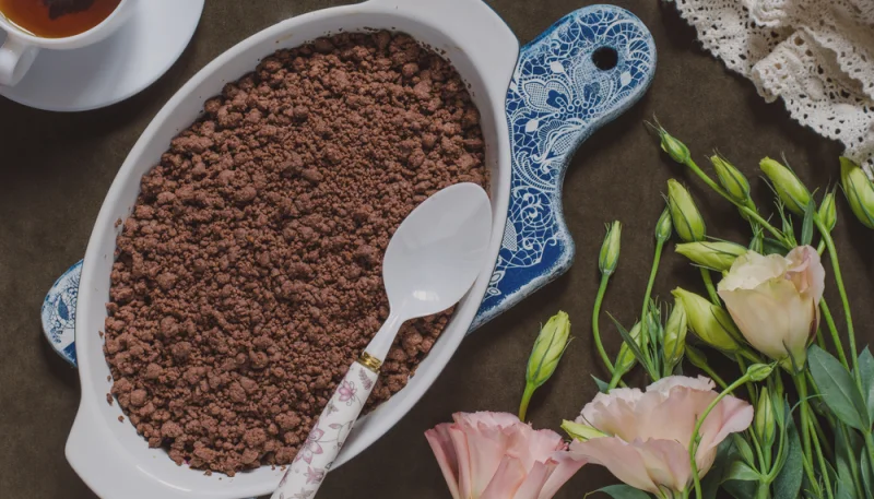 Crumble poire chocolat sans gluten