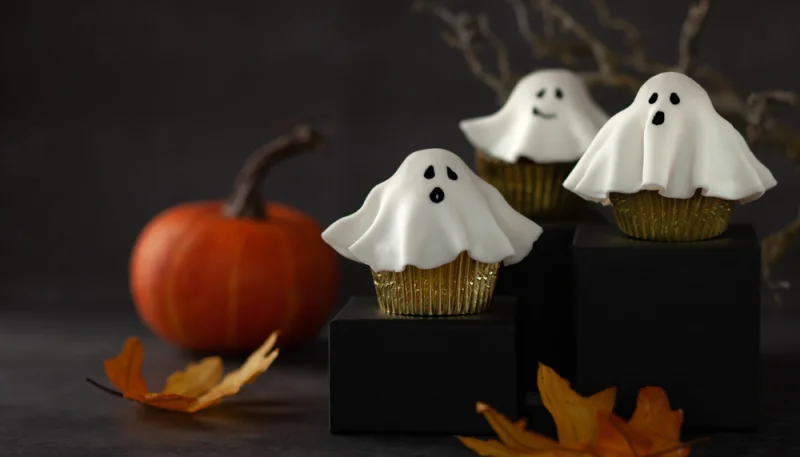 Cupcakes fantômes d'Halloween