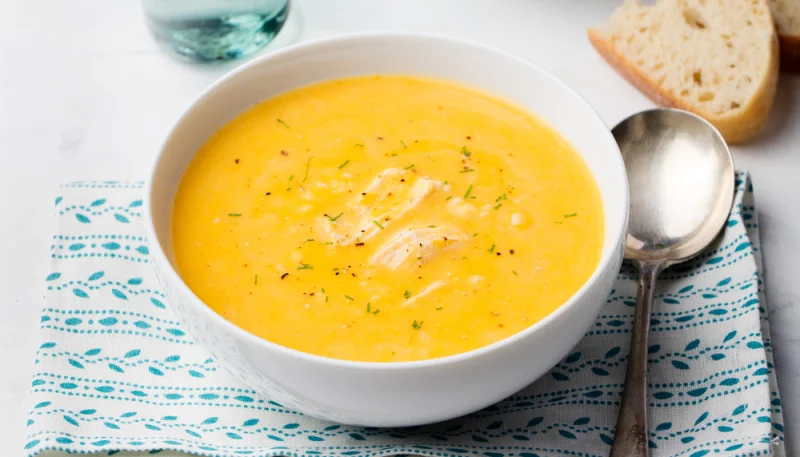 Velouté de potiron au poulet