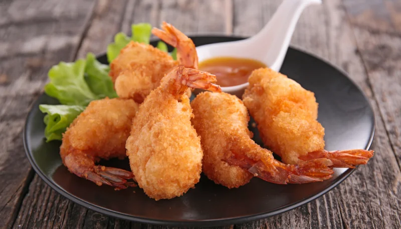 Beignets de gambas sauce poivrons
