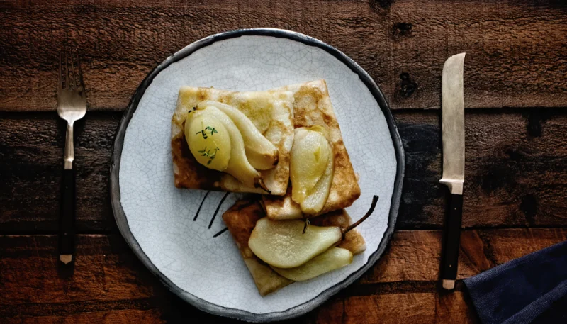 Crêpes poire et crème de marrons