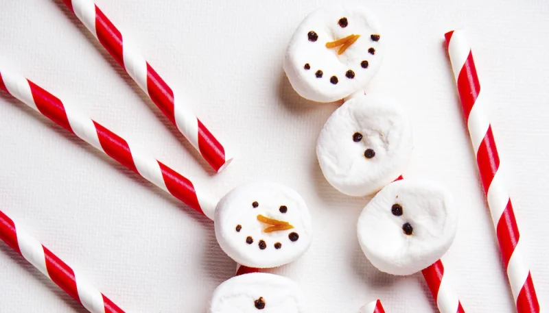 Bonhomme de neige en guimauve