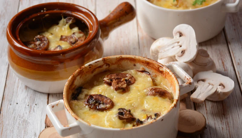 Pudding de pommes de terre aux champignons