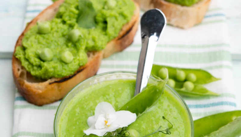 Tartinade de petit pois à la menthe