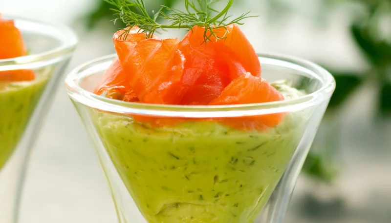 Verrines guacamole-saumon