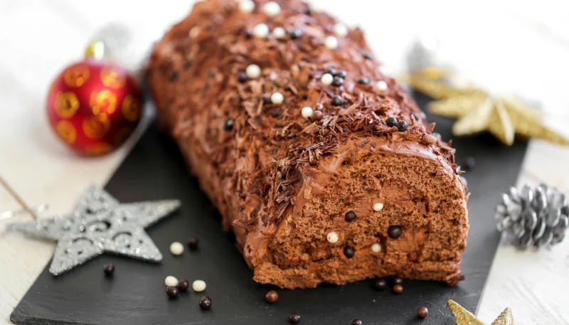 Bûche de Noël au praliné