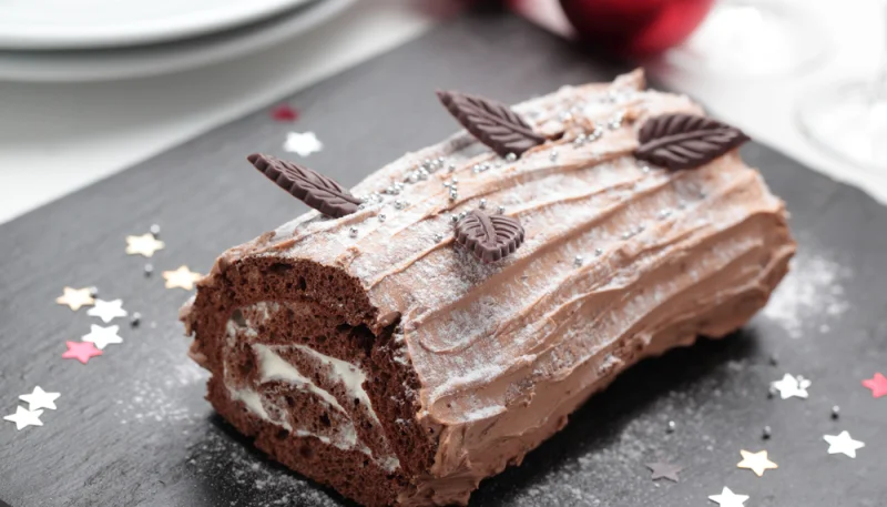 Bûche de Noël chocolat raisin