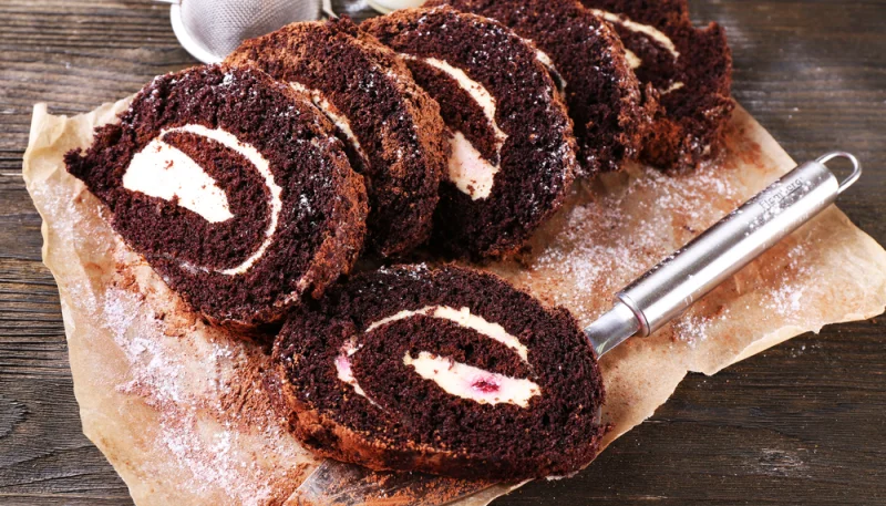 Roulé au chocolat noir