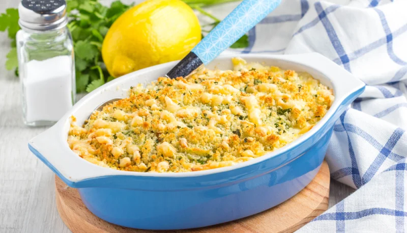 Crumble de fruits de mer aux poireaux