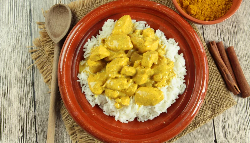 Curry de blancs de dinde au lait de coco