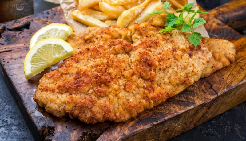 Escalopes de poulet panées au four
