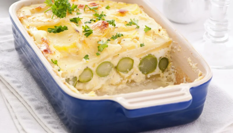 Gratin de pommes de terre aux asperges