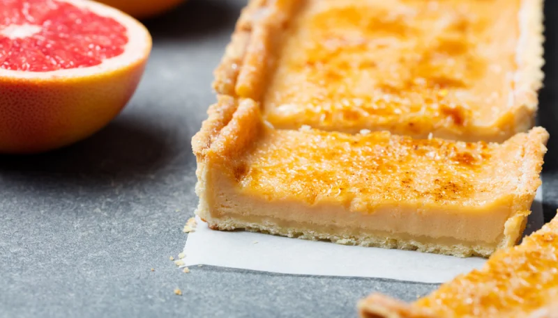 Tarte crémeuse au pamplemousse