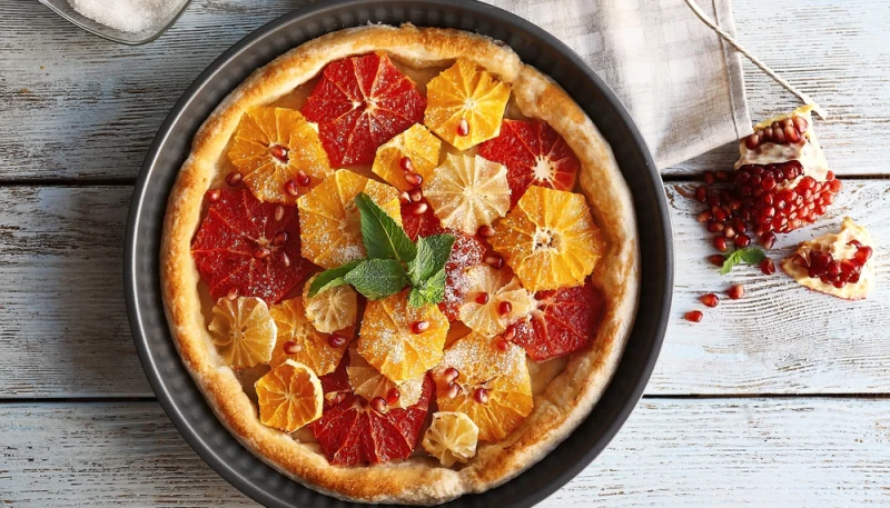 Tarte tatin orange pamplemousse