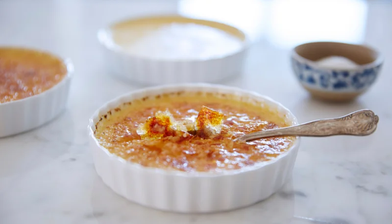 Crème brûlée à la rhubarbe