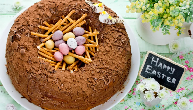 Gâteau nid de Pâques au chocolat