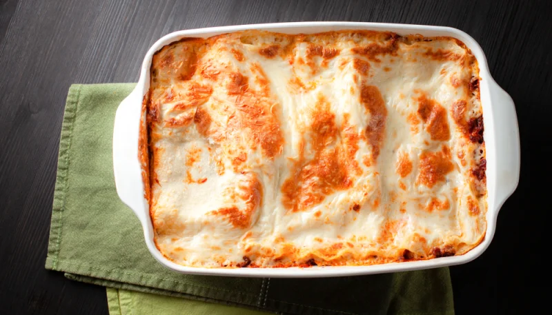 Lasagnes au veau, carottes et petits pois