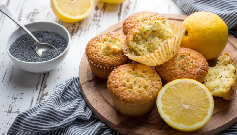 Muffins au citron et aux graines de pavot